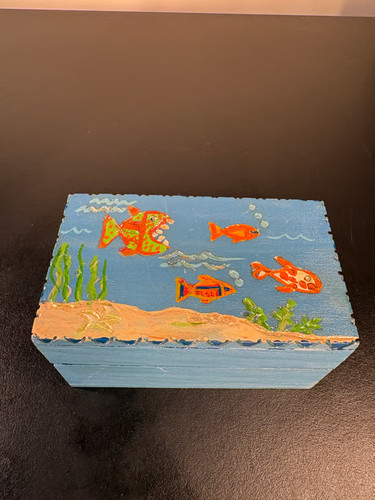 Brazil hand painted wood - painted, box