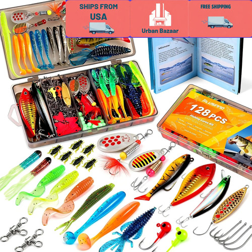 128 piece boxed fishing set - boxed,