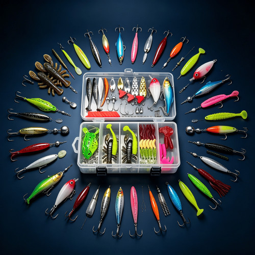 107 piece fishing lures - 107-piece, set