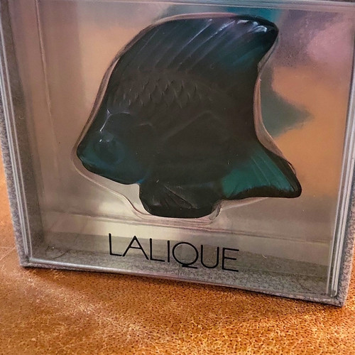 Lalique seal fish tourqoisw - lalique,