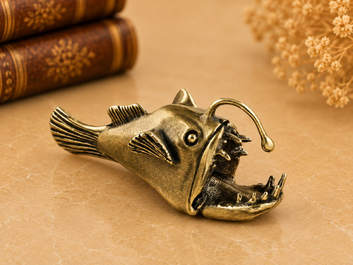 Mini vintage brass angler - mini, fish